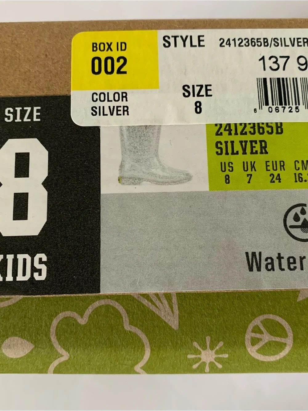 NIB. WESTERN CHIEF Silver Glitter Kids Boots